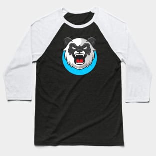 Angry Panda Cartoon Vector Icon Illustration (2) Baseball T-Shirt